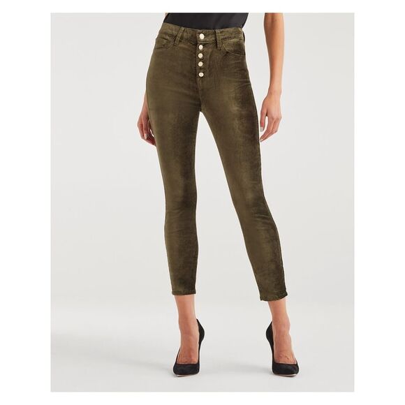 7 FOR ALL MANKIND Womens Capri Jeans Green Juniors 24 Waist